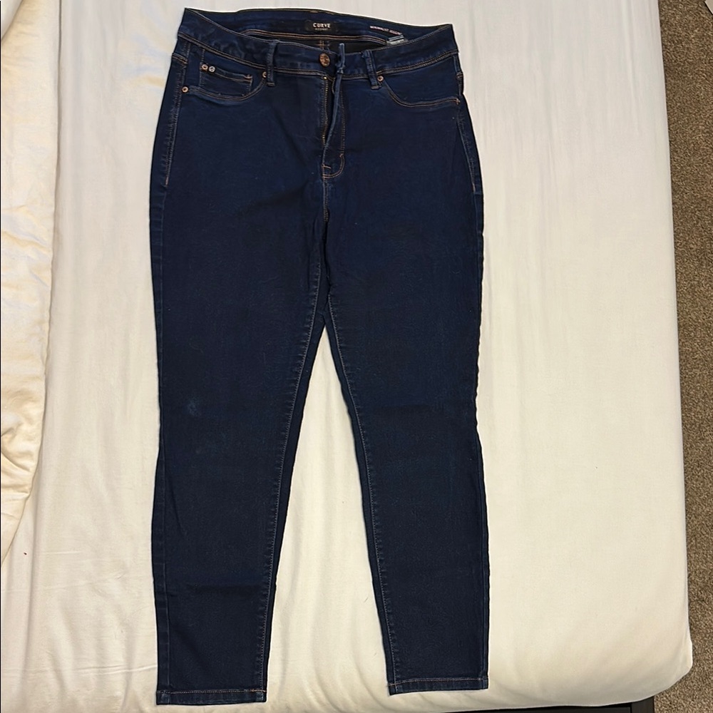 Blue Skinny Jeans Sleek Tapered Fit